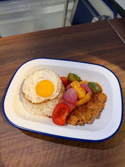 ⁠Sweet and Sour Chicken Cutlet, Fried Egg and Rice 