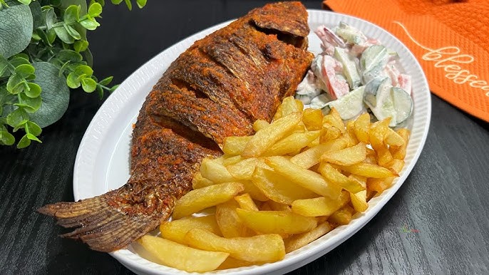 Fish with fries & salad