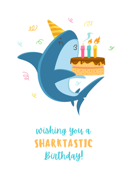 Shark Birthday Card