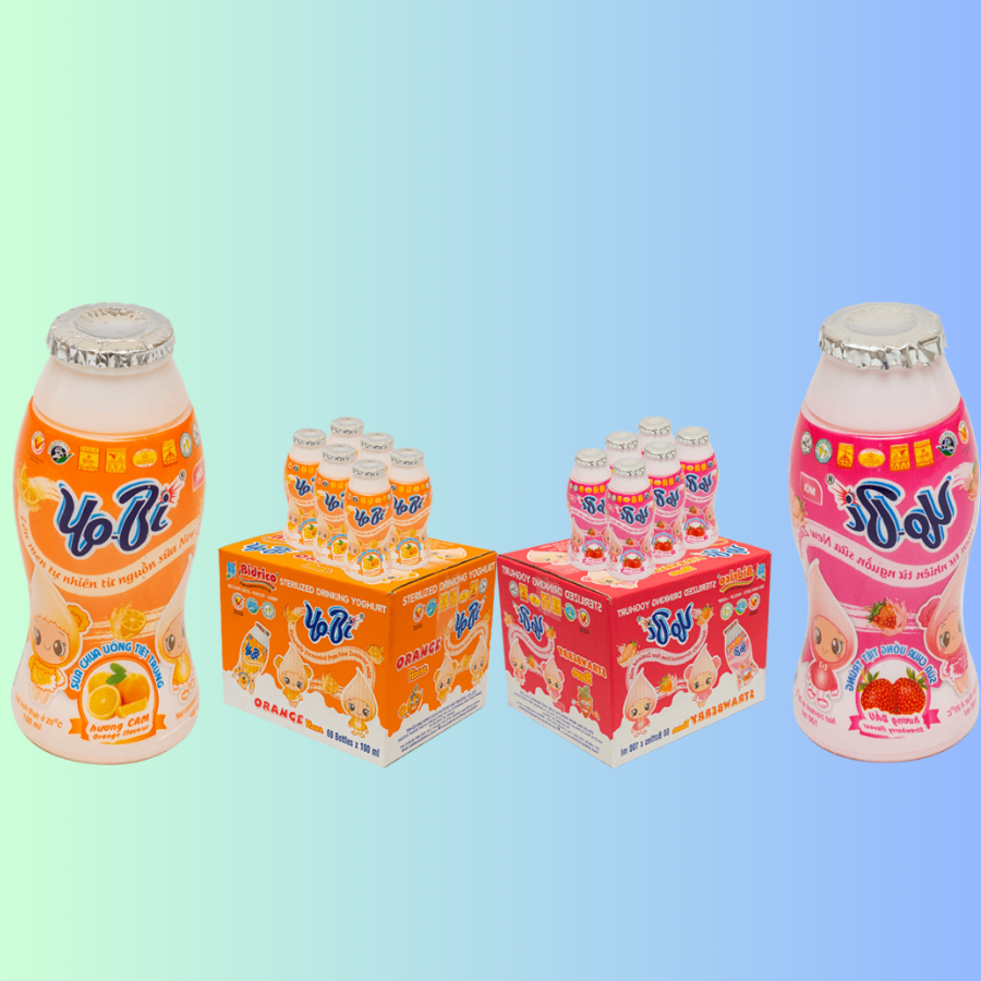 ទឹកដោះគោជូរម៉ាក Yoobi 100 ml 1 កេស (60 ដប)