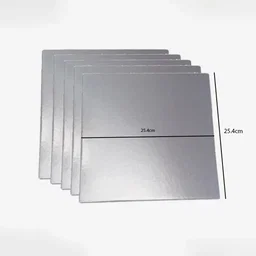 380 CAKE BOARD 10 SQUARE SILVER -CBS10 