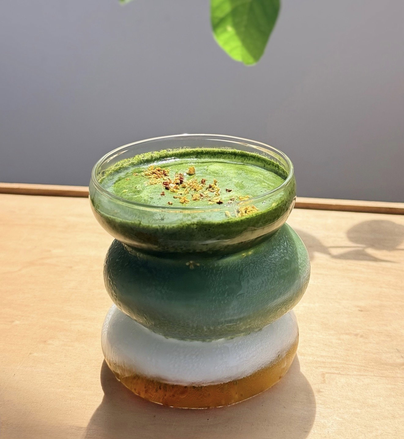 osmanthus honey matcha latte