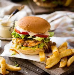 Chicken, Chilli, Cheese Burger