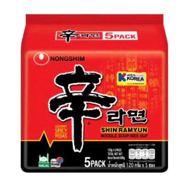 Nongshim Shin Ramyun Instant Noodle 120g x 5_0