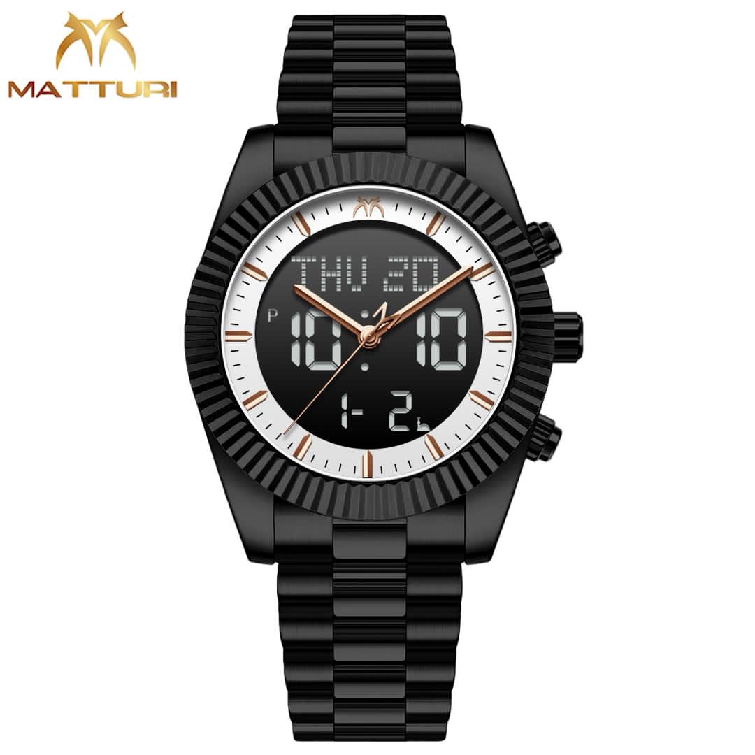 JWLE_0057 Matturi dual time (digital and analog) waterproof stainless steel body original backlus watch_1