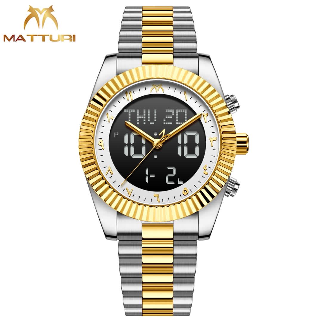 JWLE_0057 Matturi dual time (digital and analog) waterproof stainless steel body original backlus watch_2