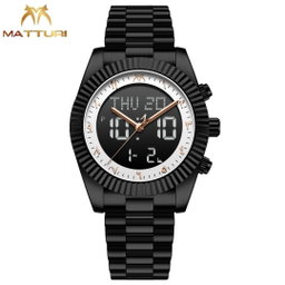 JWLE_0057 Matturi dual time (digital and analog) waterproof stainless steel body original backlus watch