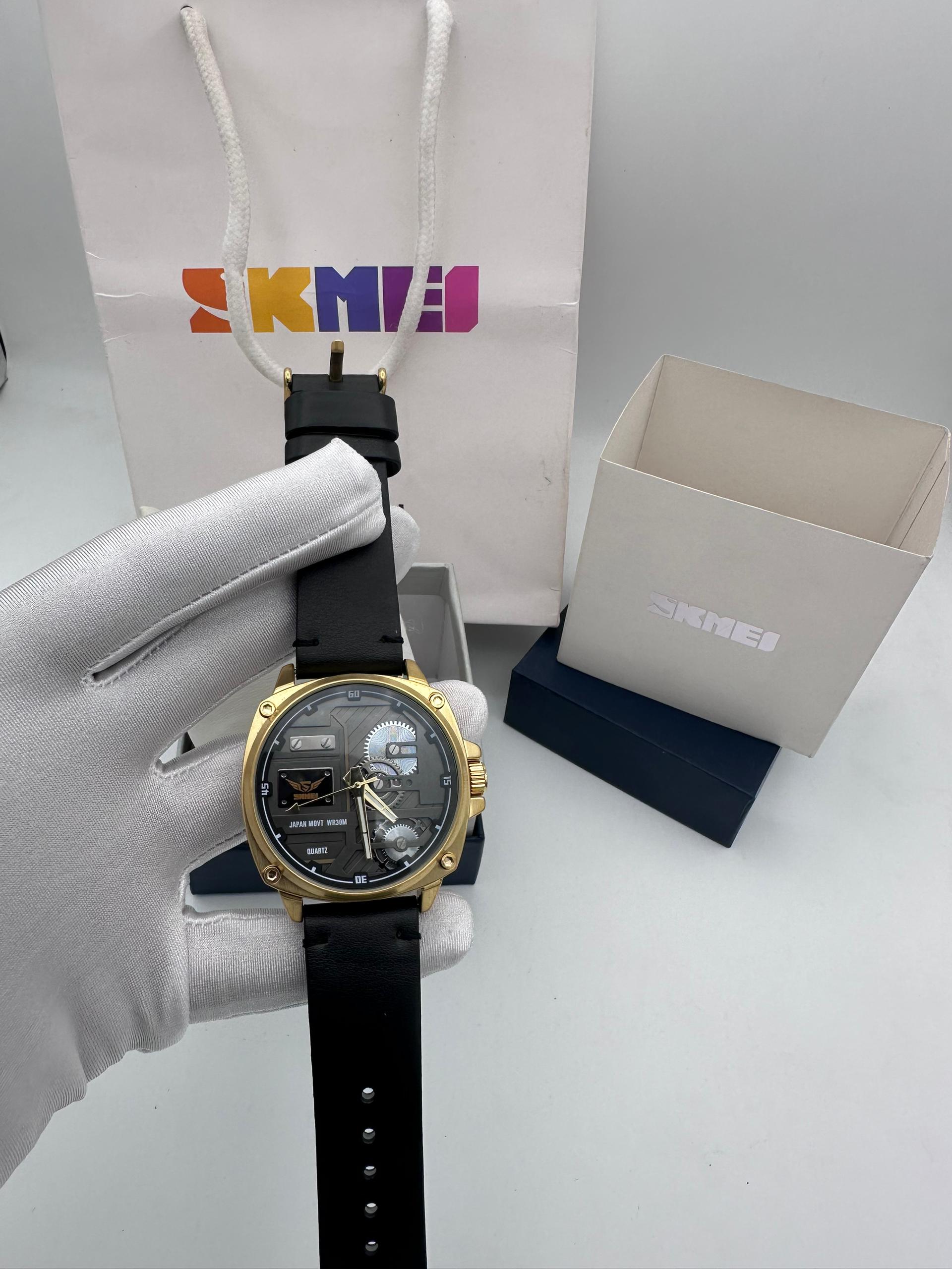 JWLE_0059 SKMEI model: 2289 stainless steel body genuine leather waterproof watch_5