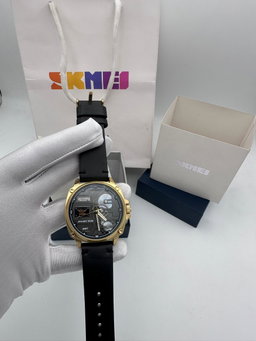 JWLE_0059 SKMEI model: 2289 stainless steel body genuine leather waterproof watch