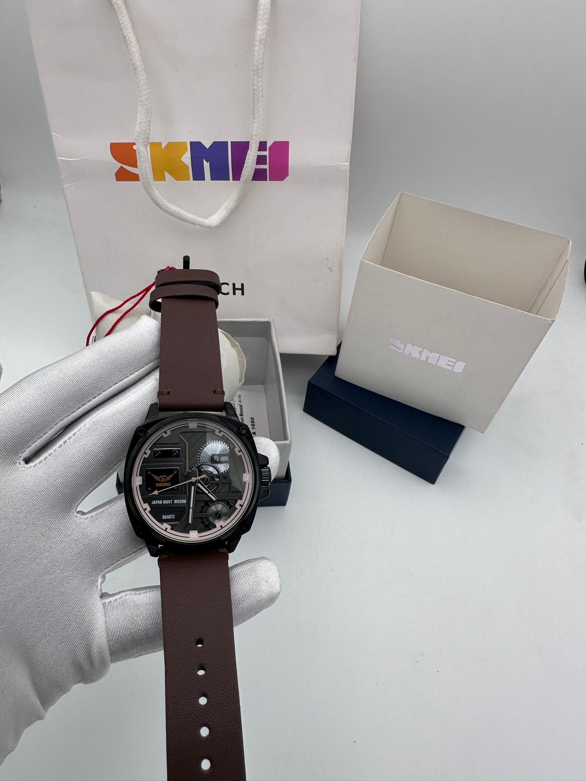 JWLE_0059 SKMEI model: 2289 stainless steel body genuine leather waterproof watch_0