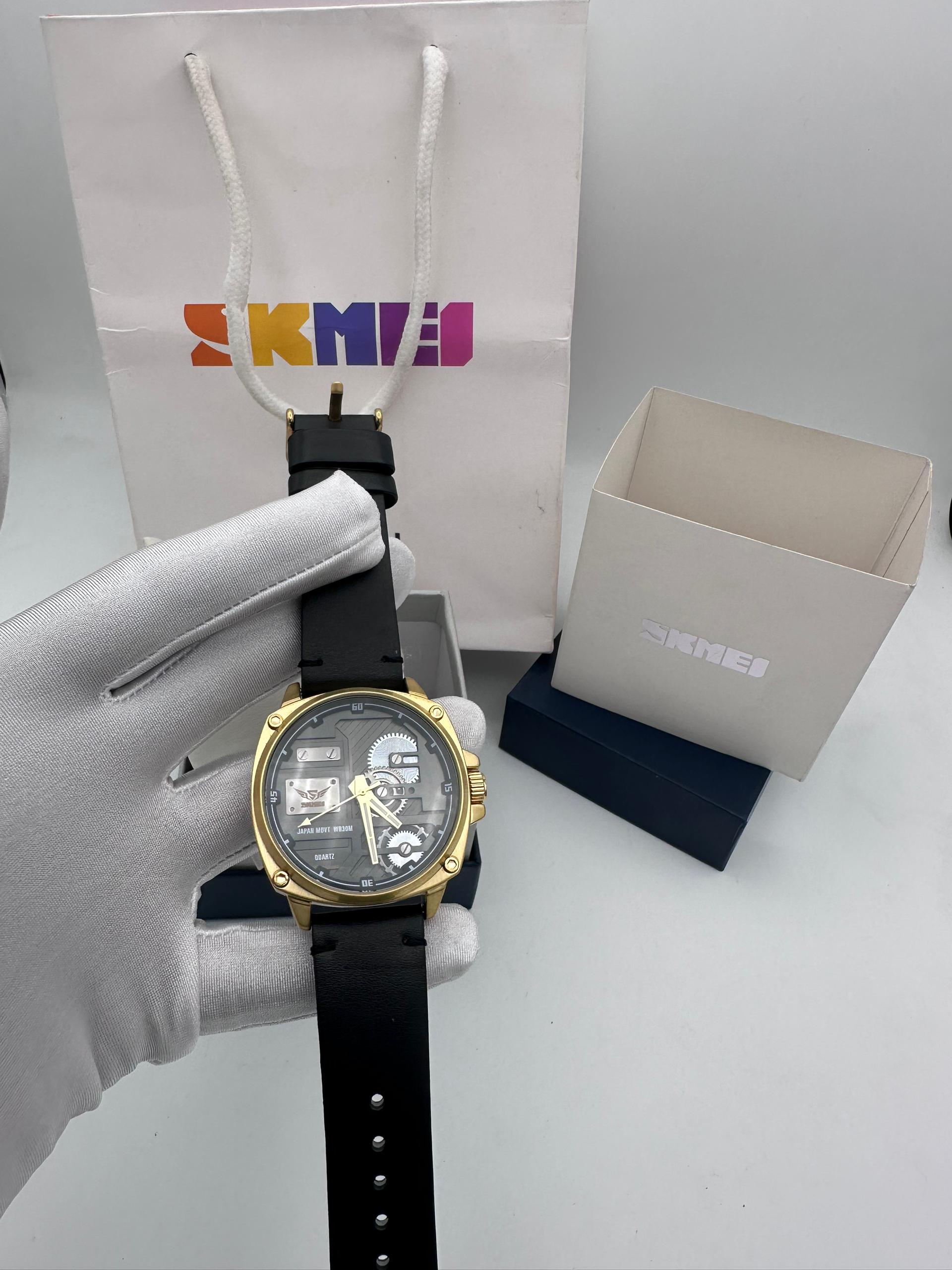 JWLE_0059 SKMEI model: 2289 stainless steel body genuine leather waterproof watch_1