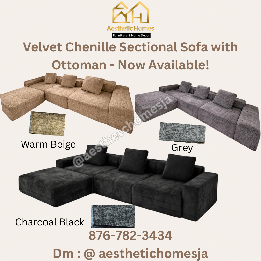 Aesthetic Oversized Sectional + Ottoman 