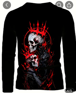 Men's Gothic Punk Skull 3D All-Over Print Sweater Hoodie - Black & Red