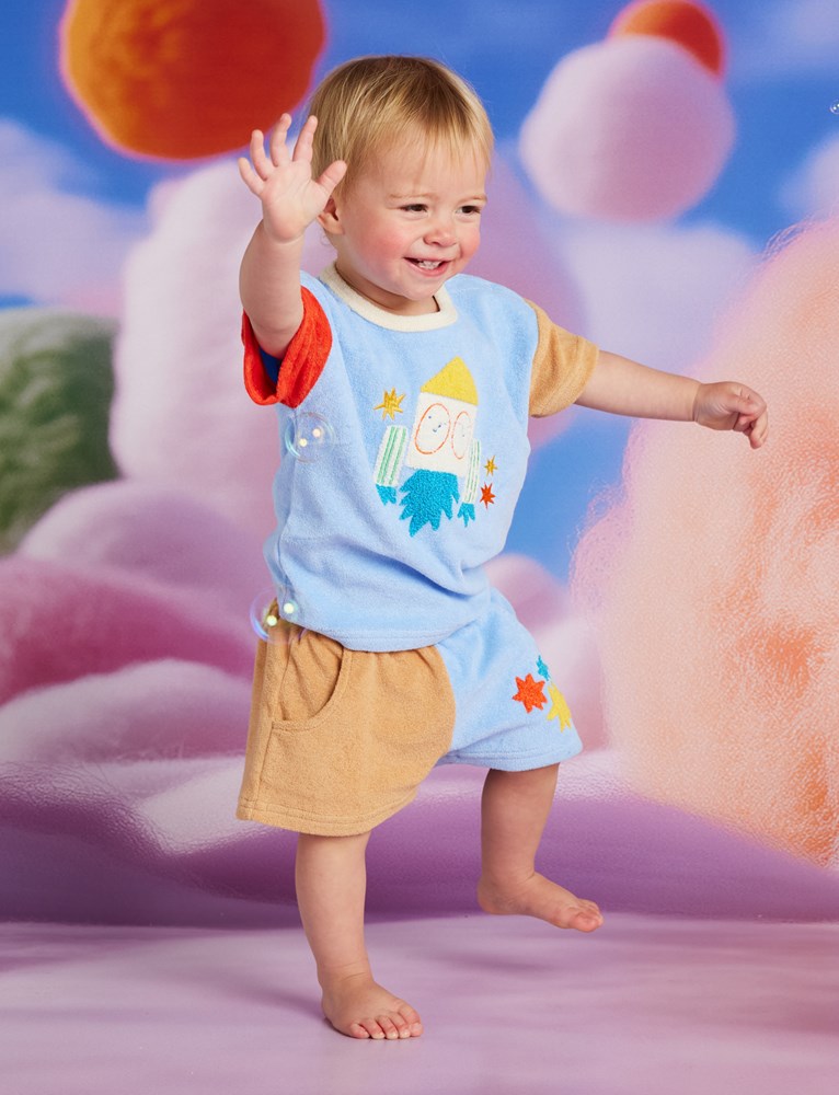 Terry Applique Shorts (See You In Space)_1