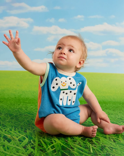 Terry Applique Singlet Suit (Puppy Park)