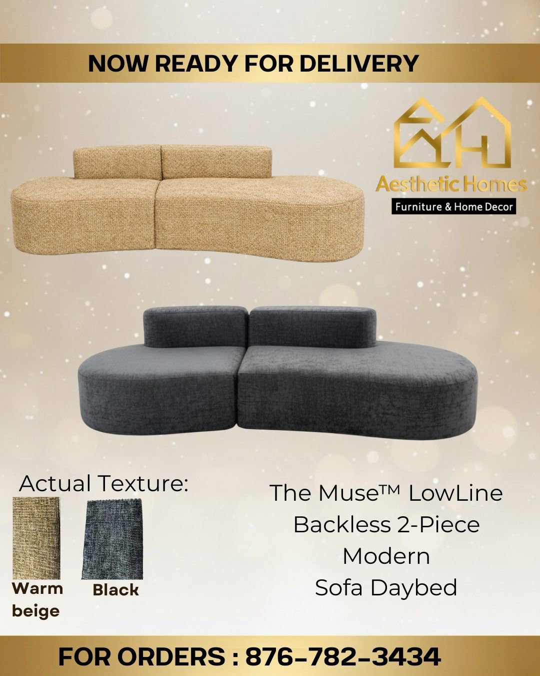 The Muse™ LowLine Backless 2-Piece Modern Sofa Daybed