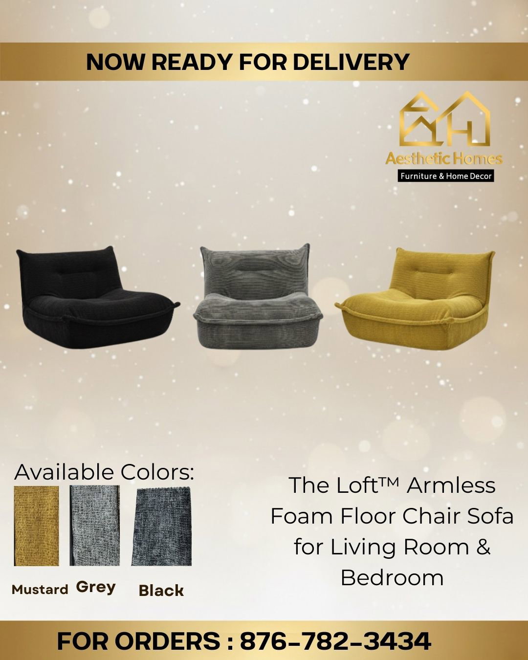The Loft™ Armless Foam Floor Chair Sofa for Living Room & Bedroom_0