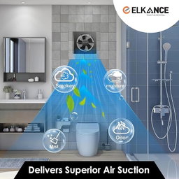 ELKANCE Axial Turbo 200mm (8 Inches) Exhaust Fan | 25W, 2000 RPM | Ideal for Bathroom, Kitchen & Office | Rust-Proof ABS PP Plastic Body, Easy-Clean