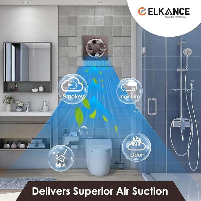 ELKANCE Axial Turbo 200mm (8 Inches) Exhaust Fan | 25W, 2000 RPM | Ideal for Bathroom, Kitchen & Office | Rust-Proof ABS PP Plastic Body, Easy-Clean_9