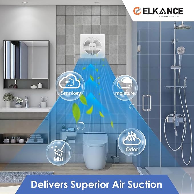 ELKANCE Axial Turbo 200mm (8 Inches) Exhaust Fan | 25W, 2000 RPM | Ideal for Bathroom, Kitchen & Office | Rust-Proof ABS PP Plastic Body, Easy-Clean_14
