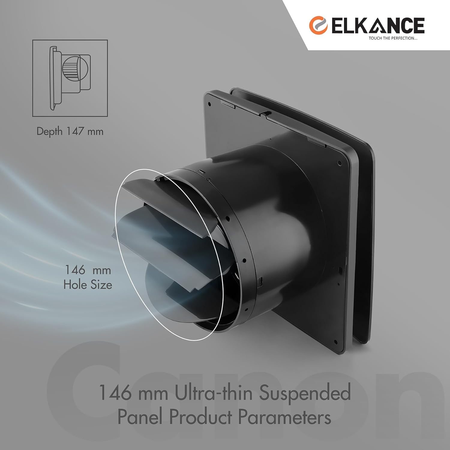 ELKANCE Canon 150mm (6 Inches) Axial Exhaust Fan | BLDC Motor | 7W, 2400 RPM | Ideal for Modern Kitchen, Bathroom & Office | ABS PP Plastic Body_2