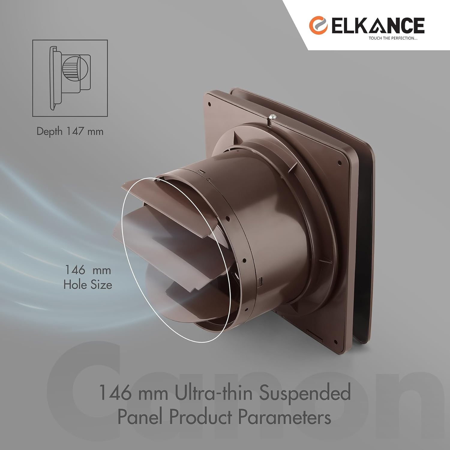 ELKANCE Canon 150mm (6 Inches) Axial Exhaust Fan | BLDC Motor | 7W, 2400 RPM | Ideal for Modern Kitchen, Bathroom & Office | ABS PP Plastic Body_12