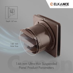 ELKANCE Canon 150mm (6 Inches) Axial Exhaust Fan | BLDC Motor | 7W, 2400 RPM | Ideal for Modern Kitchen, Bathroom & Office | ABS PP Plastic Body