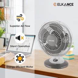 ELKANCE High-Speed Swift 230mm (9 Inches) Table Fan | 60 W, 2400 RPM | Powerful Airflow, Durable Design | Ideal for Office, Home & Shop