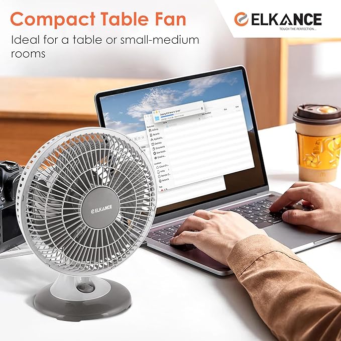 ELKANCE High-Speed Swift 230mm (9 Inches) Table Fan | 60 W, 2400 RPM | Powerful Airflow, Durable Design | Ideal for Office, Home & Shop_2