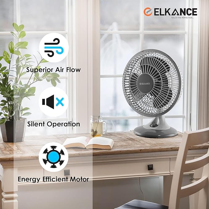 ELKANCE High-Speed Swift 300mm (12 Inches) Table Fan | 75 W, 2200 RPM |Powerful Airflow, Durable Design | Ideal for Office, Home & Shop_3