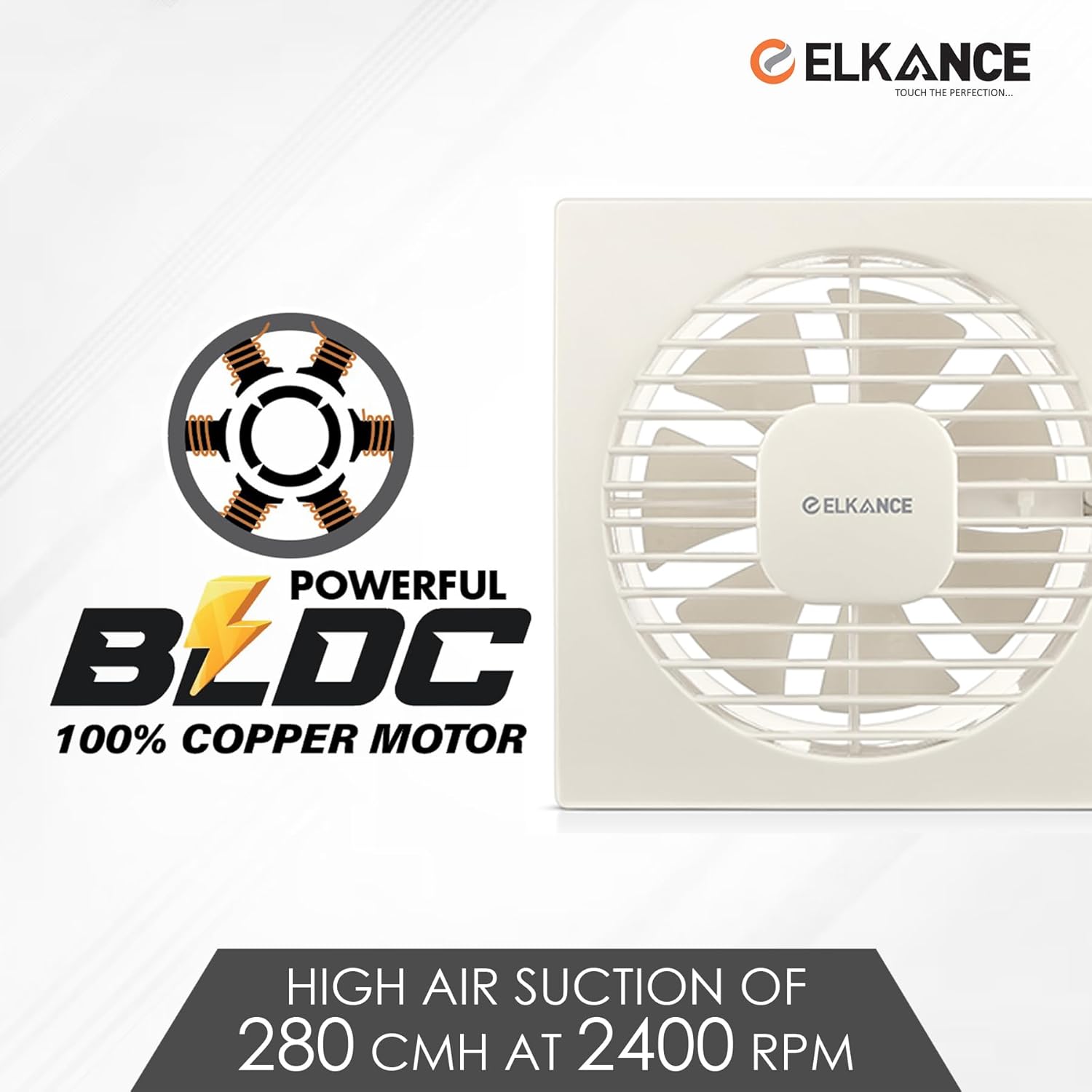 ELKANCE Jet Axial Exhaust Fan 150mm (6 Inches) With BLDC Motor | 7W, 2400 RPM | Ideal for Bathroom, Kitchen & Office | Rust-Proof ABS PP Plastic Body, Easy-Clean_9