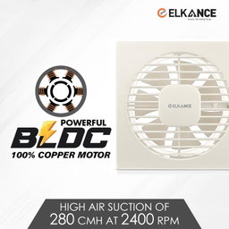 ELKANCE Jet Axial Exhaust Fan 150mm (6 Inches) With BLDC Motor | 7W, 2400 RPM | Ideal for Bathroom, Kitchen & Office | Rust-Proof ABS PP Plastic Body, Easy-Clean