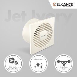 ELKANCE Jet Axial Exhaust Fan 150mm (6 Inches) With BLDC Motor | 7W, 2400 RPM | Ideal for Bathroom, Kitchen & Office | Rust-Proof ABS PP Plastic Body, Easy-Clean