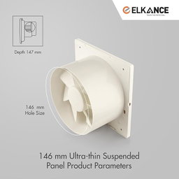 ELKANCE Jet Axial Exhaust Fan 150mm (6 Inches) With BLDC Motor | 7W, 2400 RPM | Ideal for Bathroom, Kitchen & Office | Rust-Proof ABS PP Plastic Body, Easy-Clean