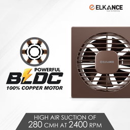 ELKANCE Jet Axial Exhaust Fan 150mm (6 Inches) With BLDC Motor | 7W, 2400 RPM | Ideal for Bathroom, Kitchen & Office | Rust-Proof ABS PP Plastic Body, Easy-Clean