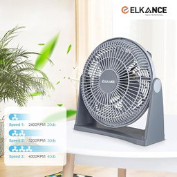 ELKANCE Liva 300mm (12 Inches) Desk Fan | 75 W, 2200 RPM | Personal Cooling Fan with Strong Airflow & Up/Down Rotation | Ideal for Bedroom, Home & Office