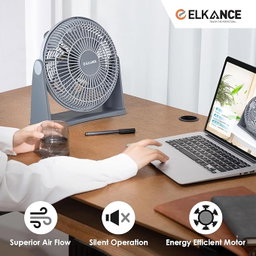 ELKANCE Liva 300mm (12 Inches) Desk Fan | 75 W, 2200 RPM | Personal Cooling Fan with Strong Airflow & Up/Down Rotation | Ideal for Bedroom, Home & Office