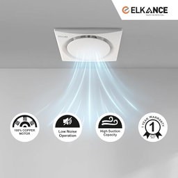 ELKANCE Swirl Ceiling Ventilation Fan | 45W, 2000 RPM | Ideal for False Ceiling, Bathroom, Kitchen, Pooja rooms | ABS PP Plastic Body