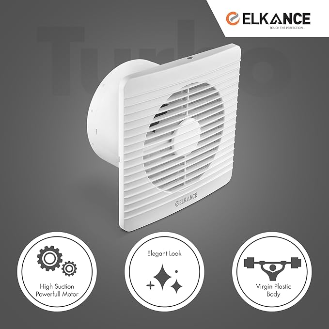 ELKANCE Turbo Axial 150mm (6 Inches) Exhaust Fan With Mosquito Mesh | BLDC Motor |7W, 2400 RPM | Ideal for Bathroom, Kitchen & Office | ABS PP Plastic Body, Easy-Clean_12