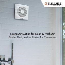 ELKANCE Turbo Axial 150mm (6 Inches) Exhaust Fan With Mosquito Mesh | BLDC Motor |7W, 2400 RPM | Ideal for Bathroom, Kitchen & Office | ABS PP Plastic Body, Easy-Clean
