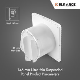 ELKANCE Turbo Axial 150mm (6 Inches) Exhaust Fan With Mosquito Mesh | BLDC Motor |7W, 2400 RPM | Ideal for Bathroom, Kitchen & Office | ABS PP Plastic Body, Easy-Clean
