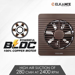 ELKANCE Turbo Axial 150mm (6 Inches) Exhaust Fan With Mosquito Mesh | BLDC Motor |7W, 2400 RPM | Ideal for Bathroom, Kitchen & Office | ABS PP Plastic Body, Easy-Clean
