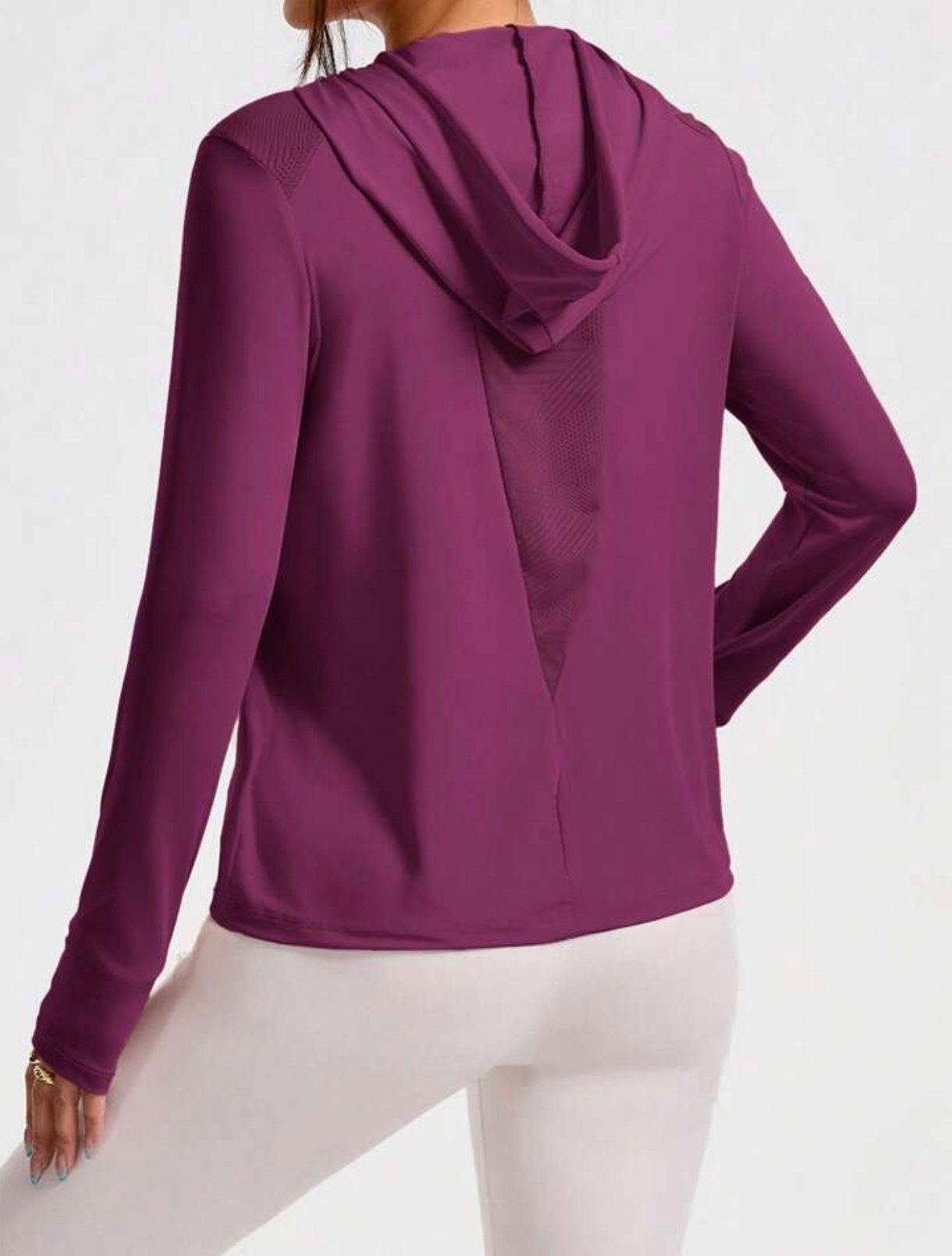 Women Reg Dri-Fit Hoodies (BURGUNDY)  _1