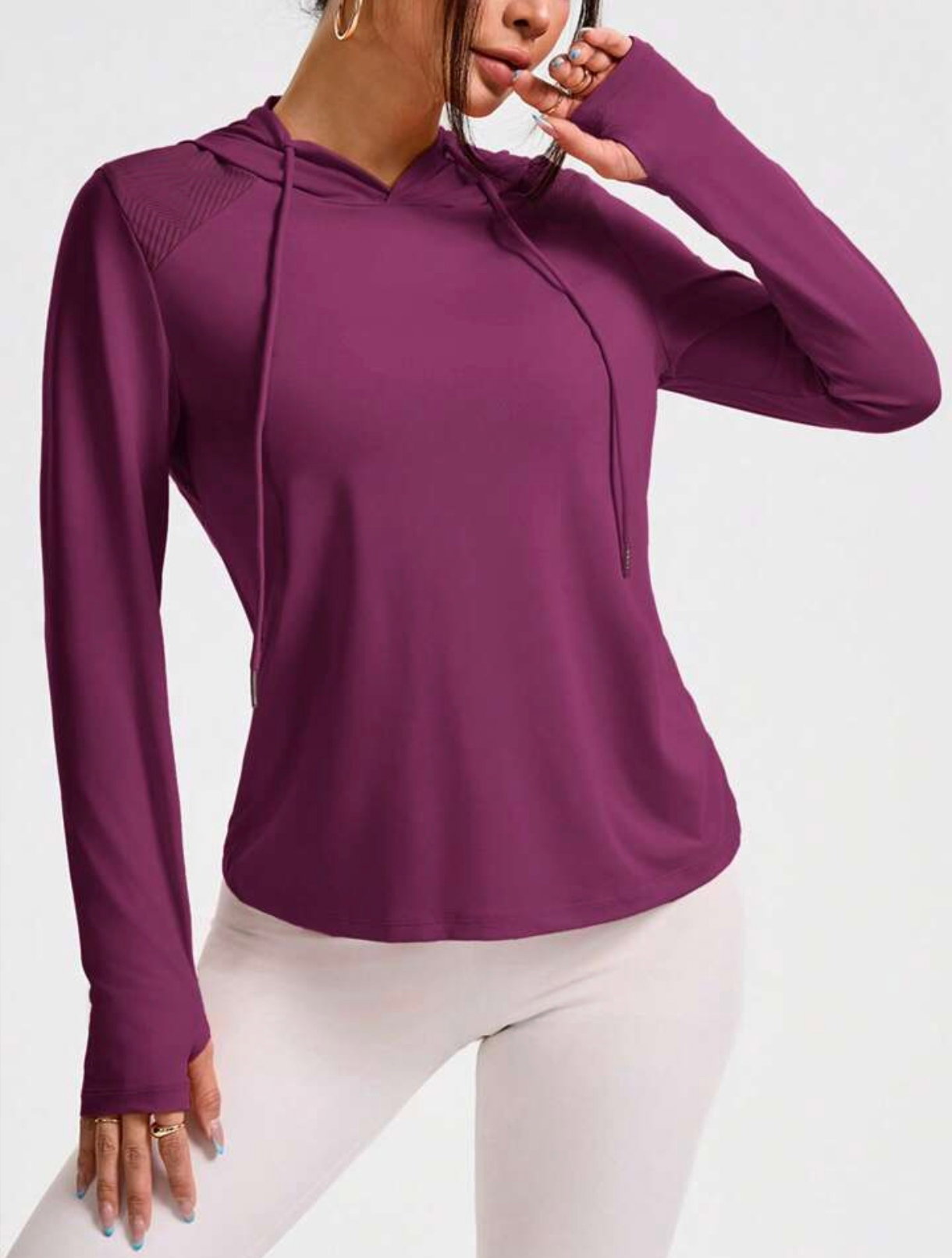 Women Reg Dri-Fit Hoodies (BURGUNDY)  _0