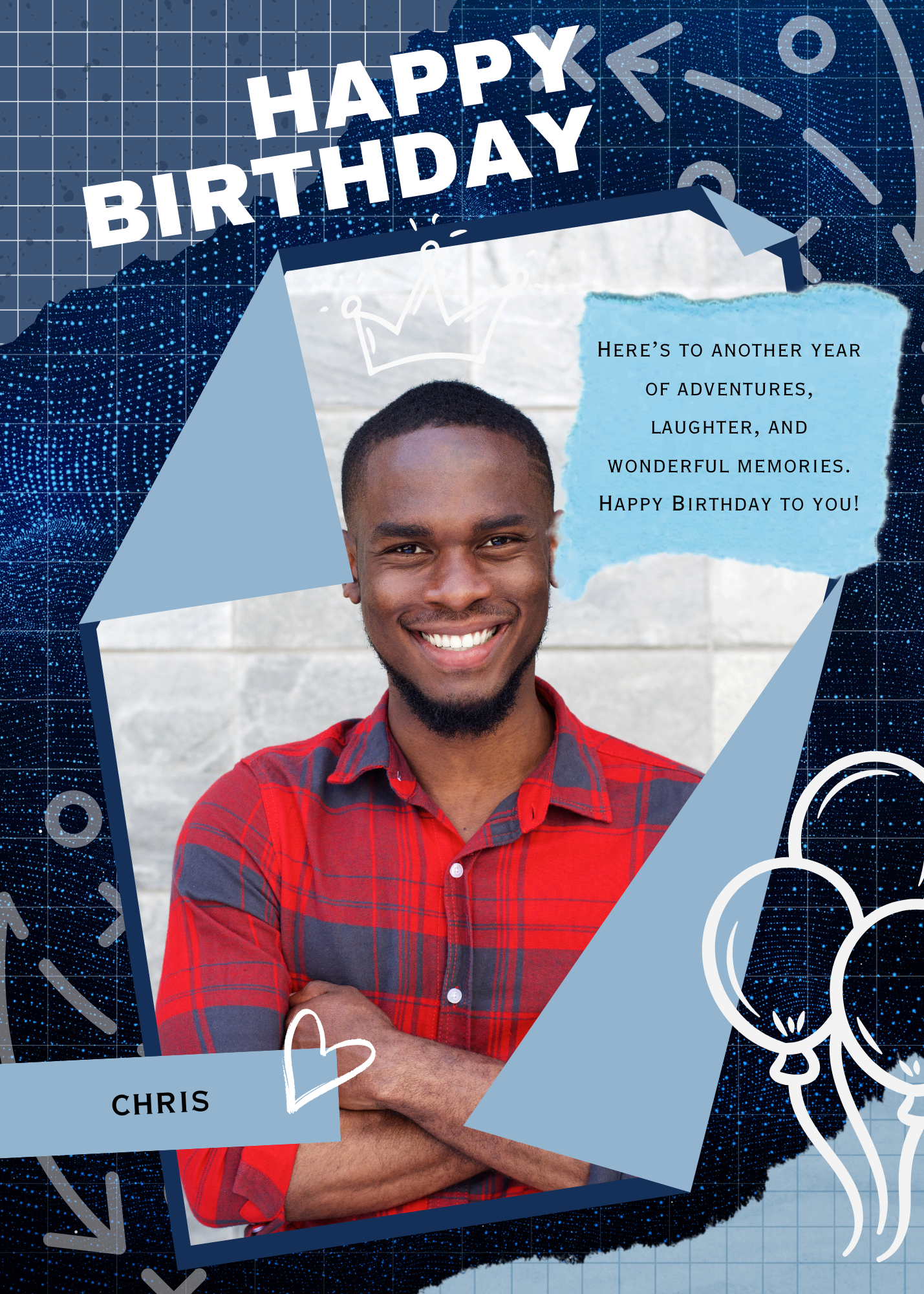 Blue Photo Birthday Card_1