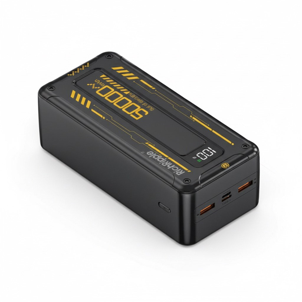 50000 mAh 22.5W Fast Charging Power Bank with Digital Display & 4 Cables