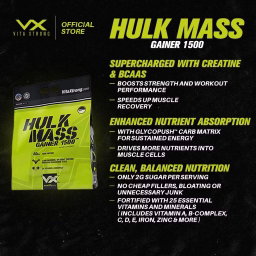 [EXP: 03/03/2026] VitaXtrong Hulk Mass Gainer 1500 – (12lbs / 5.4kg) Clearance Sale [VX]