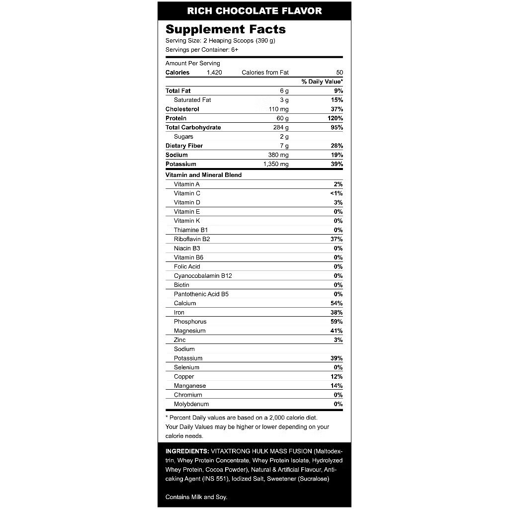 [EXP: 03/03/2026] VitaXtrong Hulk Mass Gainer 1500 – (12lbs / 5.4kg) Clearance Sale [VX]_7