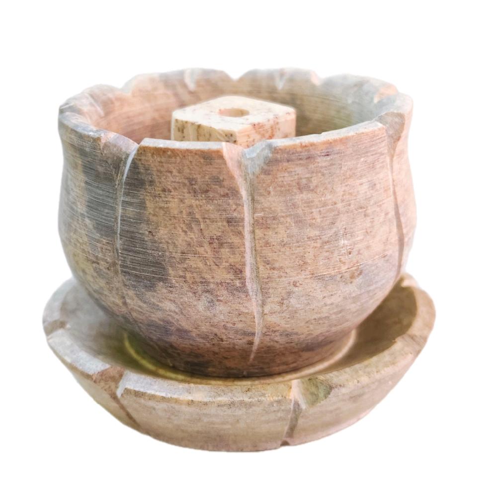 GMS Premium India Stone Lotus Lamp / Batu Marble Tamarai Vilaku_0