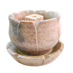 GMS Premium India Stone Lotus Lamp / Batu Marble Tamarai Vilaku